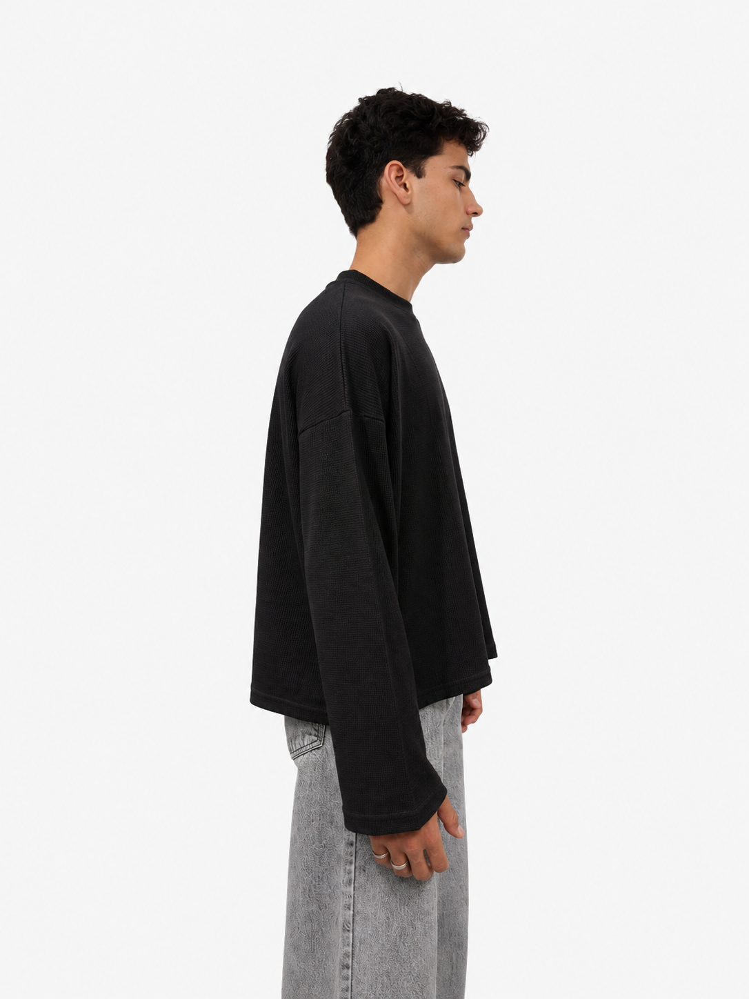Between Fits Boxy Cropped Waffle Tee